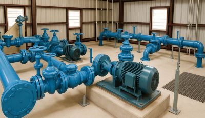 Pump testing facility with performance monitoring equipment